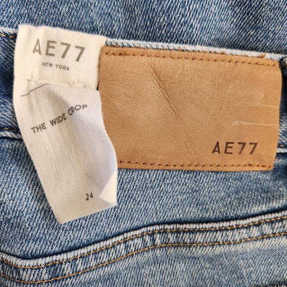 American Eagle AE77 The Wide Crop Jeans Blue Size 24 NWT - Picture 16 of 16